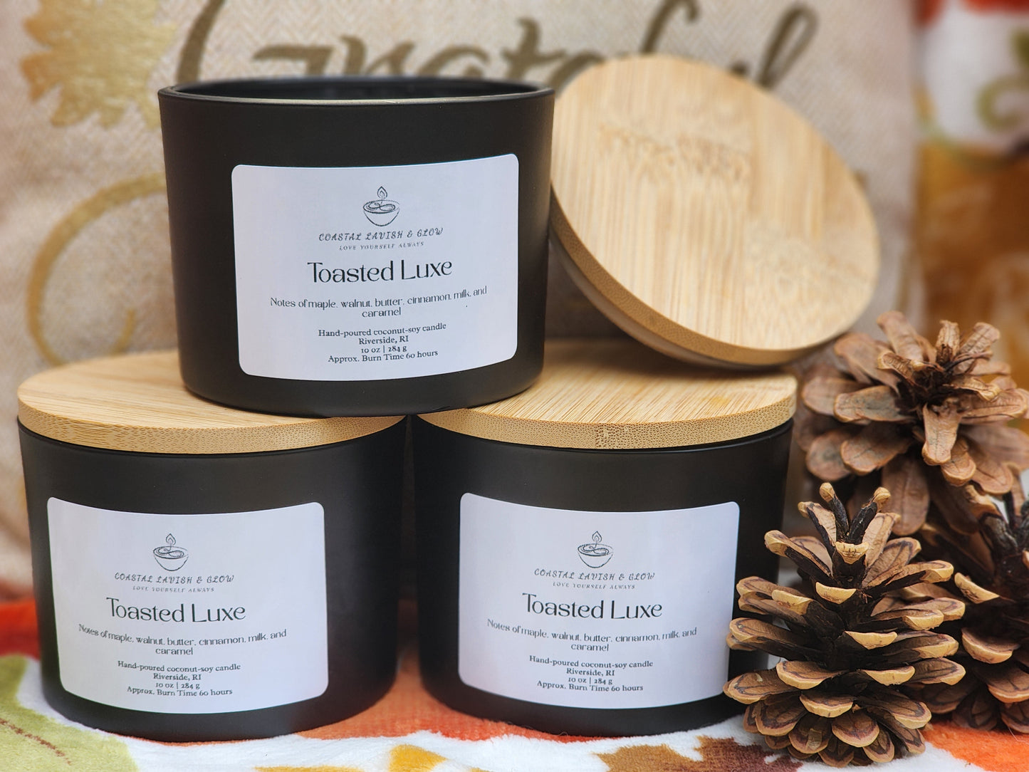 Toasted Luxe Candle - maple, walnut, butter, cinnamon, milk, caramel scent