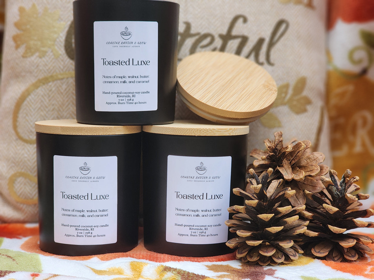 Toasted Luxe Candle - maple, walnut, butter, cinnamon, milk, caramel scent