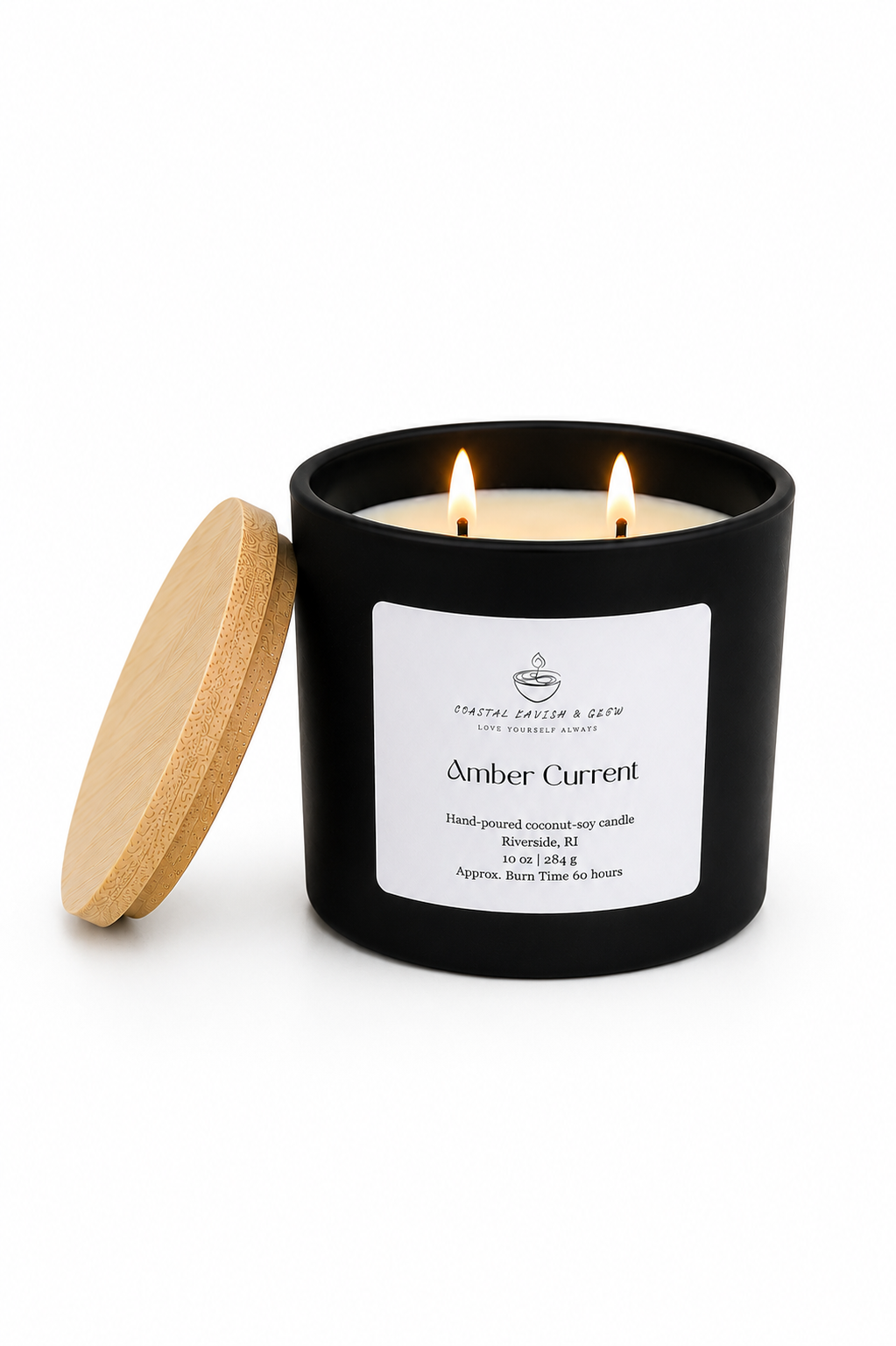 Amber Current 10 oz Candle - Teakwood, Clove, Peppercorn, Amber Scent