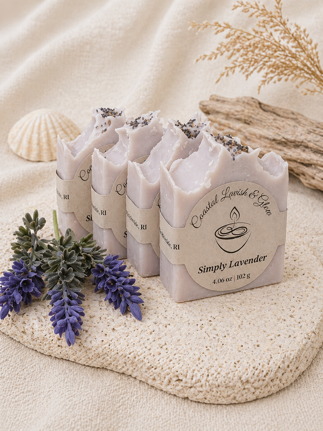 Lavender Handcrafted Soap - purple Brazilian clay and lavender essential oil scent