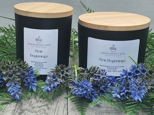 New Beginnings Candle - orange peel, ginger, nutmeg, cinnamon scent