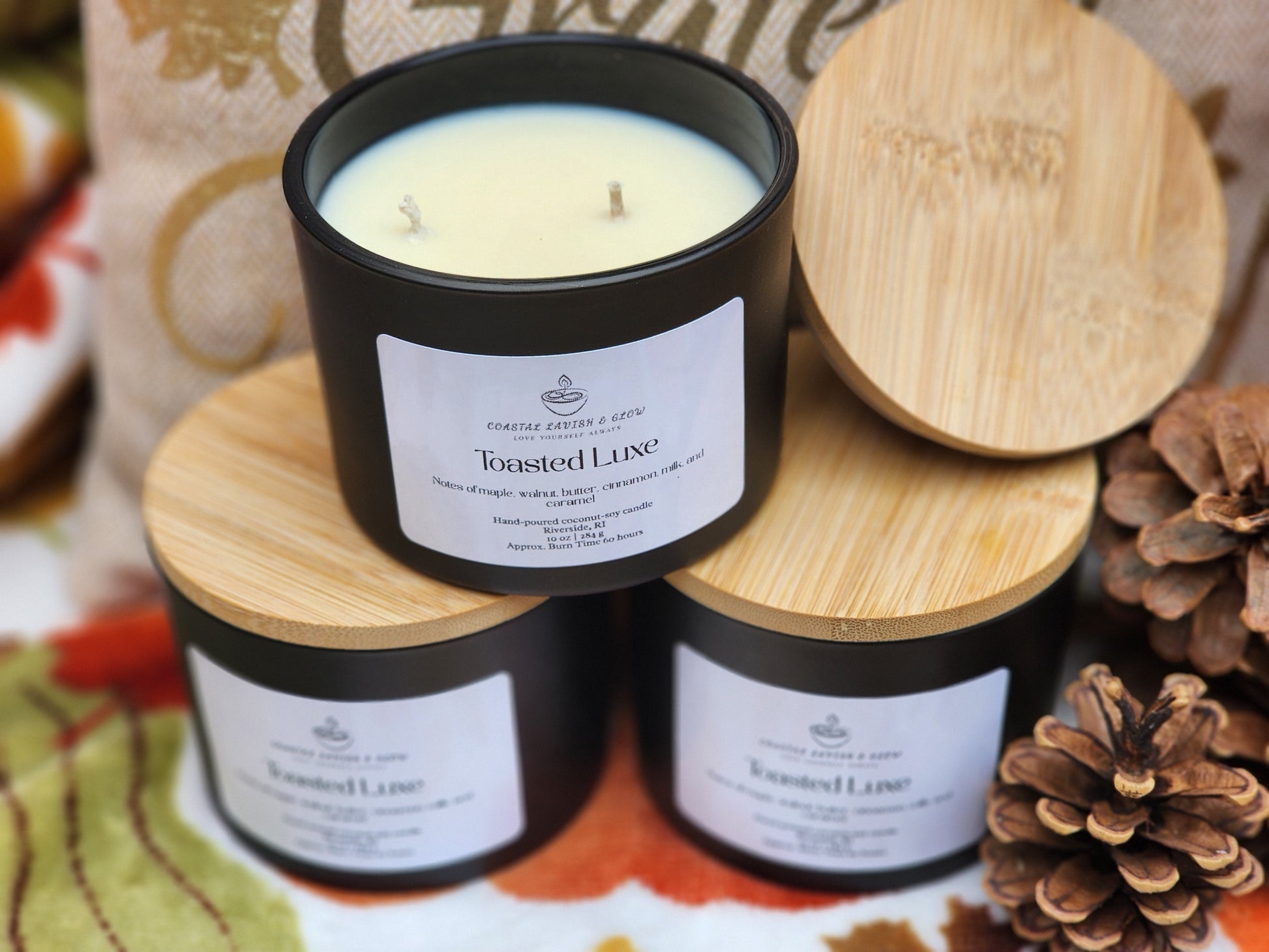 Toasted Luxe Candle - maple, walnut, butter, cinnamon, milk, caramel scent