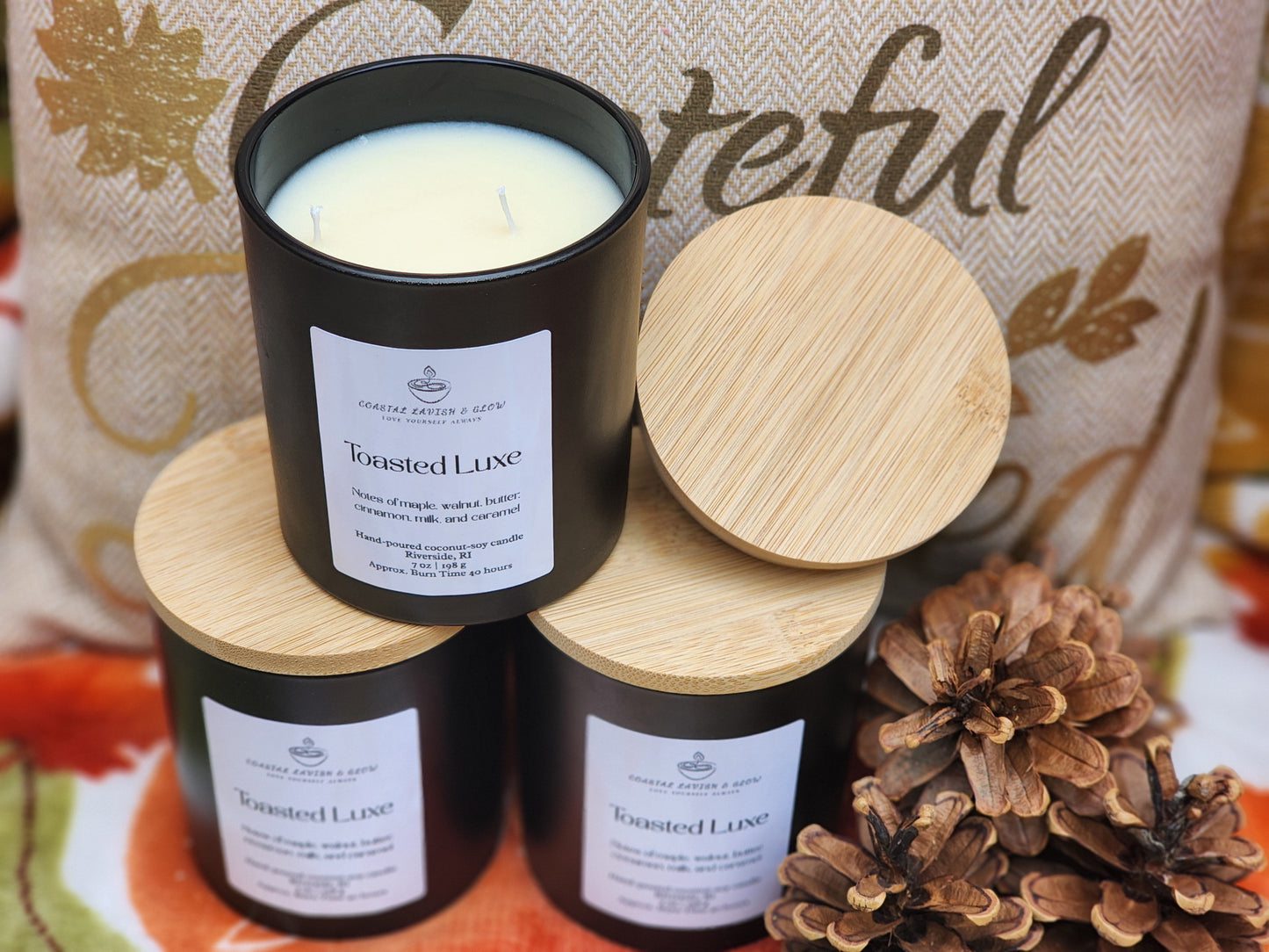 Toasted Luxe Candle - maple, walnut, butter, cinnamon, milk, caramel scent