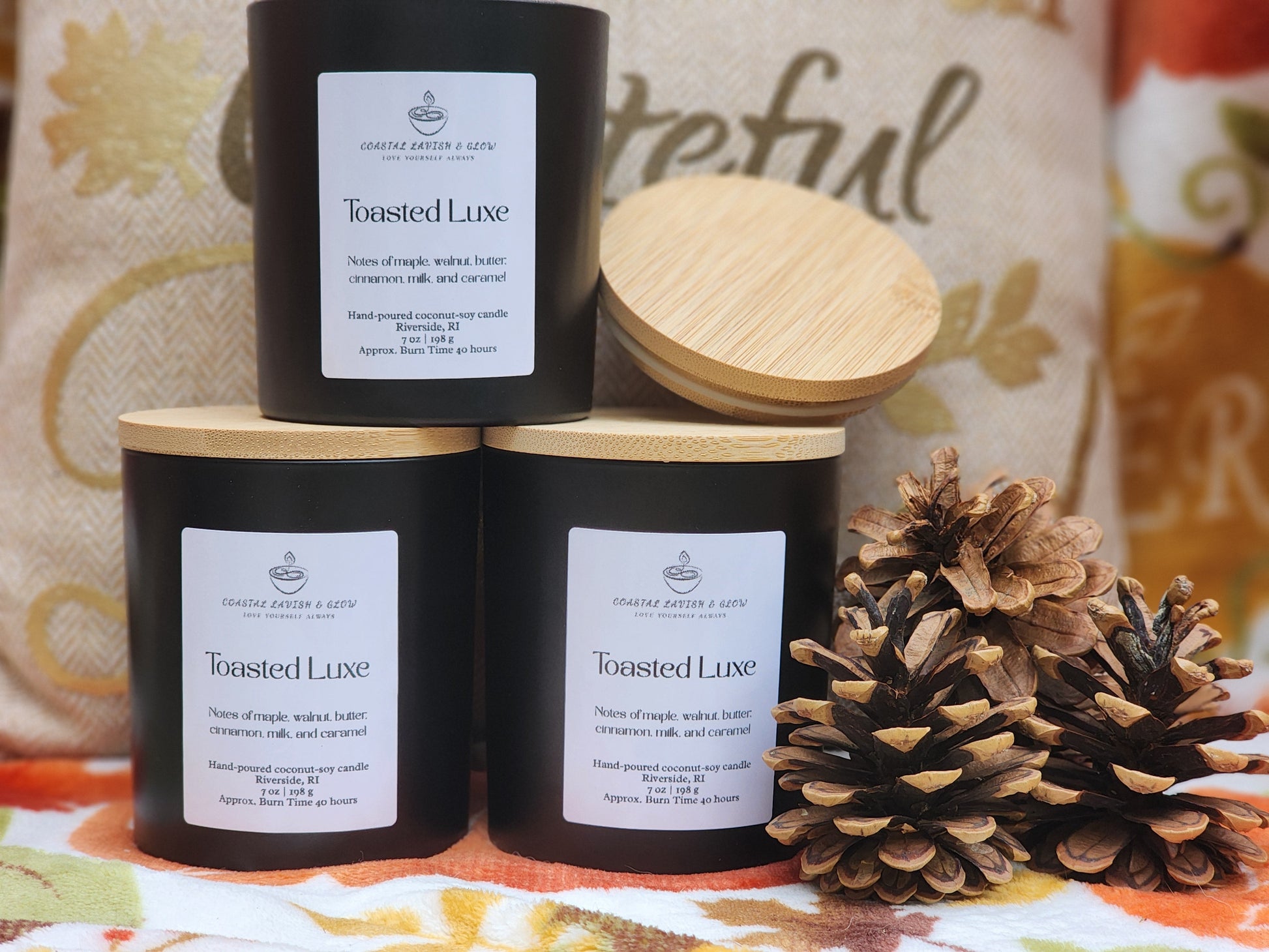 Toasted Luxe Candle - maple, walnut, butter, cinnamon, milk, caramel scent